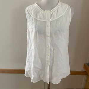 Armani Collezioni Top Bamboo Italy Blouse Lightweight Button Front Pleated